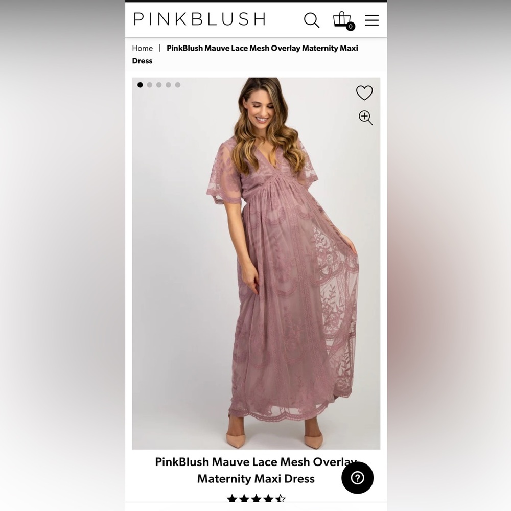 Pink Blush Lace Maternity Dress - Size small NWT - Picture 4 of 7